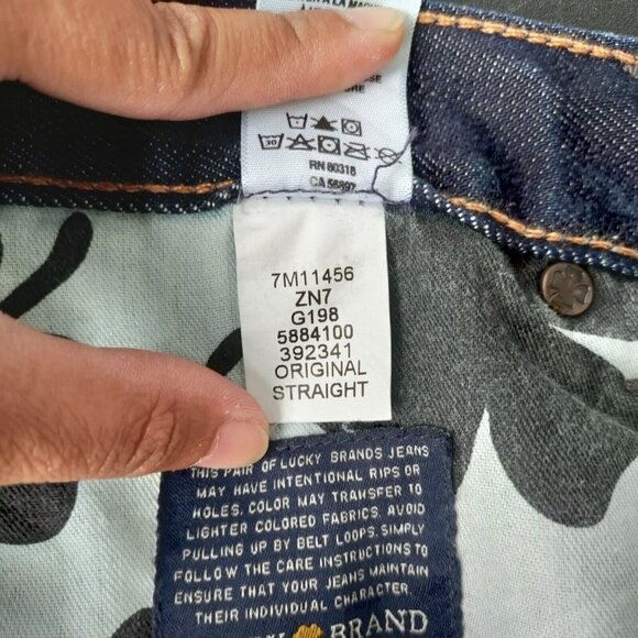 Lucky Brand Original Straight Denim Jeans Mid-Rise Stretch Dark Wash 30 x 30 Men - Picture 13 of 14